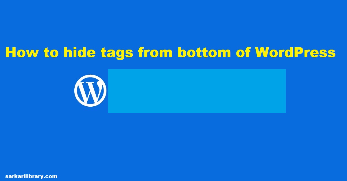 hide tags from bottom of wordpress posts